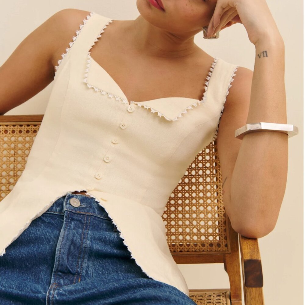Reformation Viola linen tank